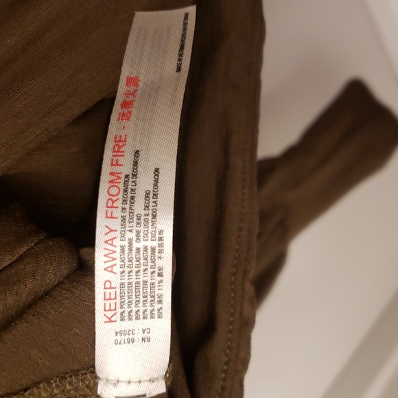 Free People Movement Sky High Long Sleeve Top Olive Green Size Small Zipper - Picture 11 of 16